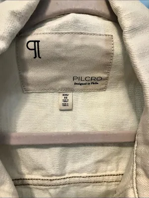 PILCRO The Weston Denim Cape boyfriend from Anthropology cream XS cotton thumbnail 2