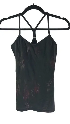 Lululemon Midnight Iris Power Y Tank Top Shelf Bra Black 4? thumbnail 1