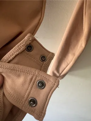 Abercrombie & Fitch Brown Soft A&F Collection‎ Long Sleeve Cutout Bodysuit thumbnail 4