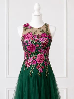 JJ's House Floral Embroidered Formal Gown Prom Evening Dress Size US 4 EU 36 NWT thumbnail 4