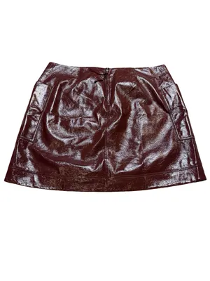 🖤 Maeve by‎ Anthropologie Faux Leather Mini Skirt Plus Size 16W 🖤 thumbnail 5