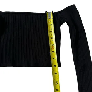 Zara Black Stretch Off the Shoulder Knit Crop Top Women Size Medium | 1-18 thumbnail 4