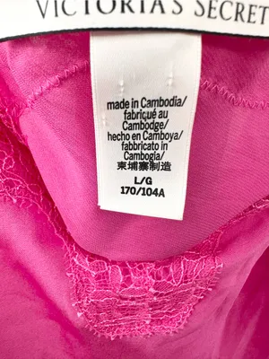 Victoria's Secret Women's Hot Pink Satin Mini Slip Dress‎ Lace Size Large thumbnail 3