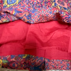 aerie Pink Multicolor Floral Mini Skirt with pockets thumbnail 7