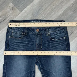 American Eagle Skinny Super Stretch Ankle Jeans Dark‎ Blue Size 8 Long thumbnail 11