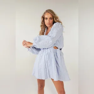 SOVERE Vive Cut Out Smock Dress - Powder Blue Size Small NWT thumbnail 5