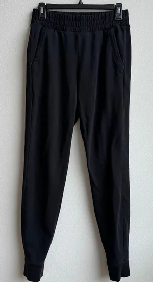 Alo Women Sweatpant Medium? Black Drawstring Waist Modal Athleisure Jogger Logo thumbnail 1
