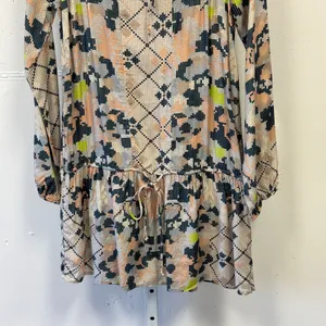Sam & Lavi Los Angeles Geometric Pixel Print Mini Dress Long Sleeve XS Boho thumbnail 4