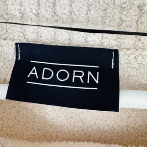 ADORN Luxe Ultra Soft Plush Textured Knit Pullover Sweater Cream Oversized Small thumbnail 4