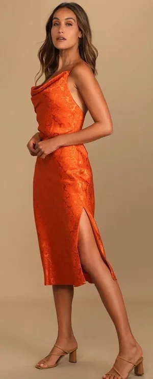 Lulus Orange Slip Dress thumbnail 1