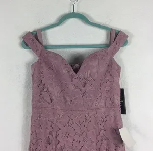 NWT Lulus Swept Up Maeve Pink Lace Off-the-Shoulder Mermaid Maxi Dress Medium thumbnail 5