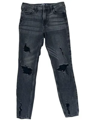 Hollister Juniors 5R Jeans Black High Rise Super Skinny Distressed Stretch thumbnail 1