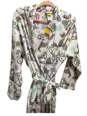 Peanuts Snoopy Holiday Fleece Robe Pink Winter Snoopy Sleepwear 1X NWT thumbnail 2