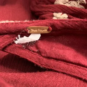 Free People Embroidered Austin‎ Mini Dress Maroon thumbnail 9