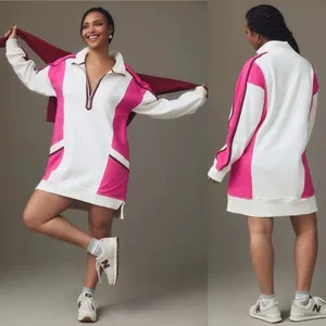 NWT Anthropologie Daily Practice Sporty Colorblock Twofer‎ Mini Dress White Pink thumbnail 2