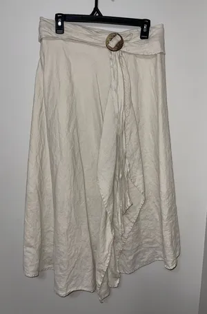 Christopher & Banks Cream Wrap Skirt thumbnail 1