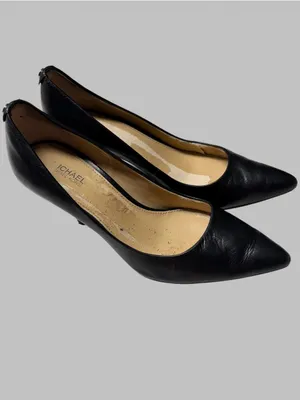 Michael Kors Black Pointed-Toe Leather Pumps thumbnail 3
