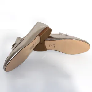 Coach Hanna Loafer Champagne and Gold Metallic Leather Shoes Size 8.5 thumbnail 8