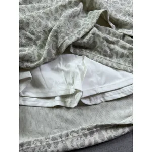 Halara High Waisted‎ Ruched Crossover Mini Skirt Animal Print White Silver Large thumbnail 8