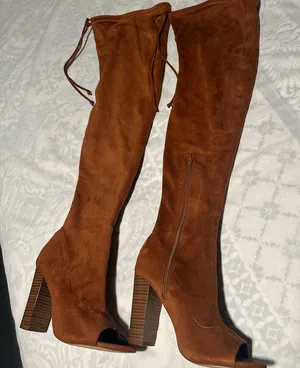 Olivia marrón Over the Knee heel Boots Brown Size 7 thumbnail 1