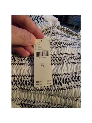 Anthropologie Maeve Tube Top Smocked White Size XLarge Ruffle feminine beach thumbnail 7
