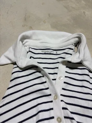 Abercrombie & Fitch Striped Polo-Style Bodysuit medium thumbnail 2