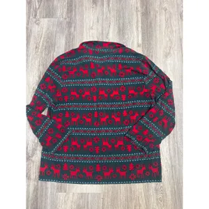 Hanna Andersson Soft‎ Womens XL Tencel Pajama Set Green Red Reindeer Fair Isle thumbnail 4