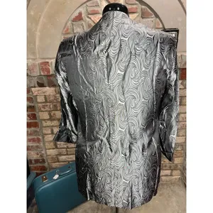 jacket blazer silver swirl boxy 1980s Size XL thumbnail 5
