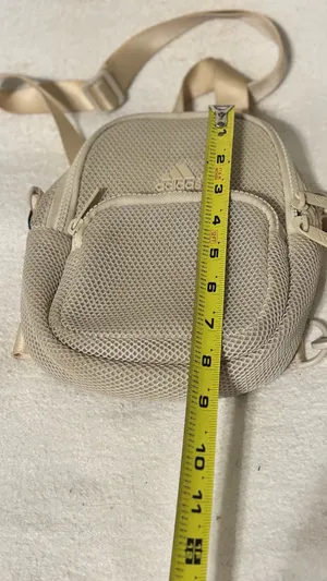 Adidas Mini Crossbody Bag Beige Mesh Small Shoulder Travel Bag Adjustable Strap thumbnail 7