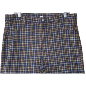 American Eagle Plaid Pants Women 16 Regular Multi Color Excellent Flare Leg thumbnail 2