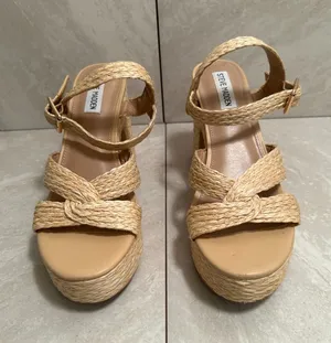 Steve Madden 'Carisma' raffia platform open toe block heel sandals Size 9.5 thumbnail 1