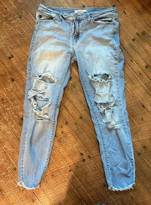Kancan destroyed distressed straight leg 13/30 normcore jeans thumbnail 1