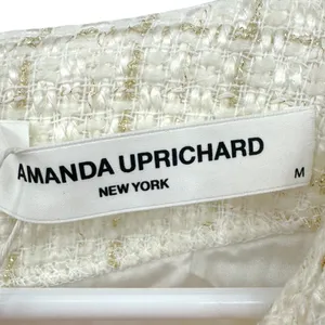 Amanda Uprichard | NWT | M | White with Gold Accent Tweed Fallon Romper thumbnail 4