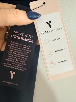 Yogalicious Lux Tribeca Size Small Black Active Leggings with Side Pockets NWT thumbnail 4