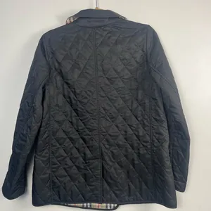 BURBERRY London QUILTED JACKET WOMENS Small BLACK Button Nova Double Breast thumbnail 11