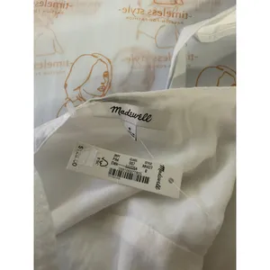 NWT Madewell Sz 8 White Button-Front Tiered Cotton Poplin Sleeveless Midi Dress thumbnail 7