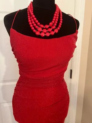 Coya Collection Sexy formal red bridesmaid wedding guest dress thumbnail 2