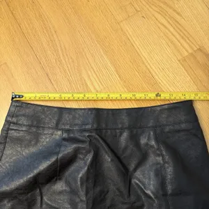 Lioness The Rizzo Mini Skirt Black M EUC Faux Leather Slit Y2K Club Urban Chic thumbnail 6