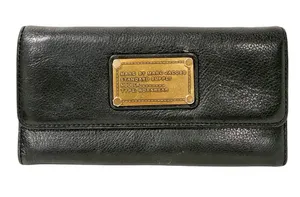 Marc by Marc Jacobs Vintage Leather Wallet Black Gold Multi Card Snap Closure thumbnail 1