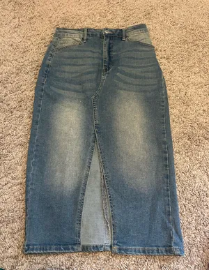Shein Midi Denim Skirt thumbnail 1
