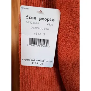 Free People NWT Strawberry Fields Cowl Neck Sweater Wool blend Ribbed Sleeve S thumbnail 6