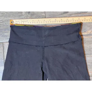 Lululemon Reversible Wunder‎ Under Crop Black Leggings Size 4 Multi Color Yoga thumbnail 5