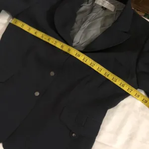 Tahari Grey blazer snap on button up down office siren core fitted corset waist long sleeve thumbnail 7