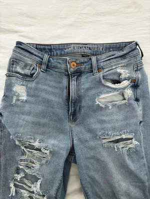 American Eagle Outfitters Men's Distressed Dark Gray Skinny Jeans thumbnail 2