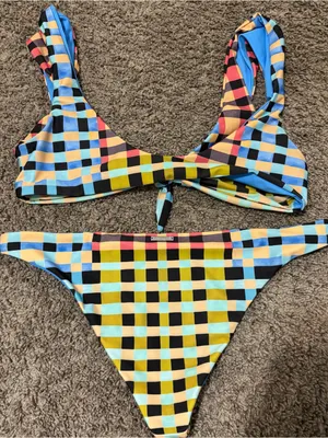 Mara Hoffman Plaid Bikini Set thumbnail 4
