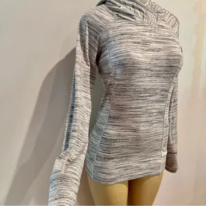 Lululemon Think Fast Hoodie Sz 6 Space Dye White Black Silverspoon thumbnail 2