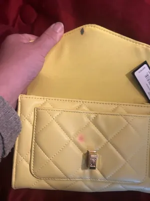 bebe Quilted Lemon Yellow Crossbody with Chain Detail thumbnail 7