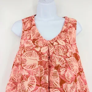 Tahari Tropical Leaf 100% Linen ALine Leaf Dress Sz Small Coastal Resort Boho thumbnail 3