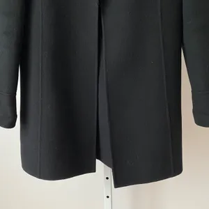 Bloomingdales sz 2P Black 100% Wool Trench Coat ‎ Luxury Minimalist thumbnail 3