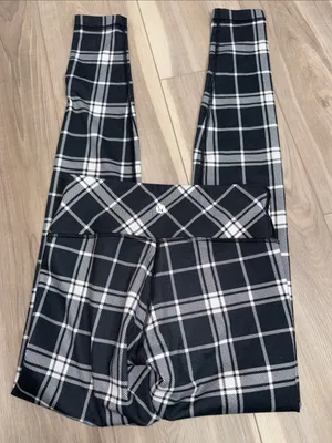 Lululemon wunder under full on leggings in varsity plaid size 4 thumbnail 3